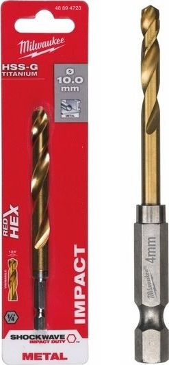 Milwaukee Drill Titanium with Hexagonal Shank for Metal 9.5mm