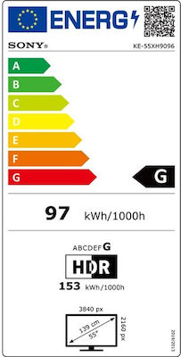 Sony Smart Τηλεόραση 55" 4K UHD LED KE-55XH9096 HDR (2020) KE55XH9096BAEP