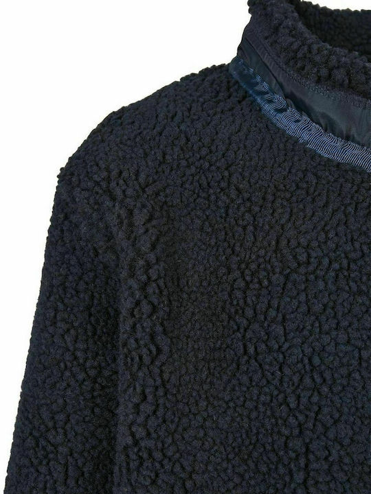 Sherpa Kids Casual Short Coat Navy Blue