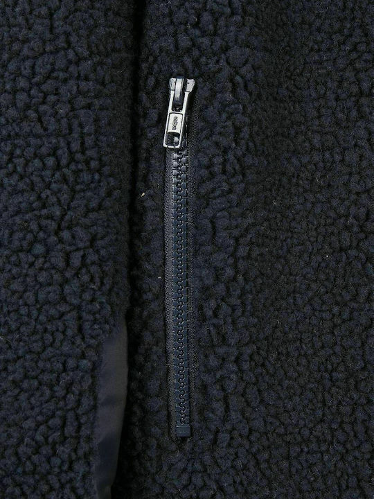 Sherpa Kids Casual Short Coat Navy Blue