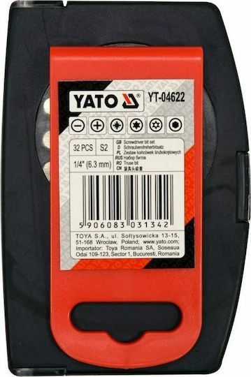 Yato Set 32 Screwdriver Bits Straight / Cross / Torx / Allen