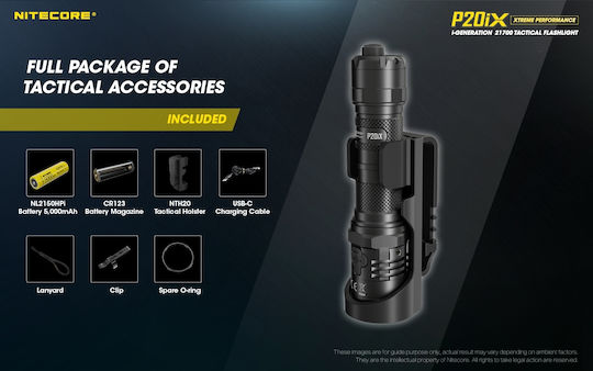 NiteCore LED IP68 с Максимална Яркост 4000лм Precise P20ix Черен