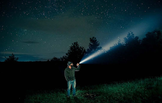 Superfire Rechargeable Flashlight LED IP34 with Maximum Brightness 1500lm Black