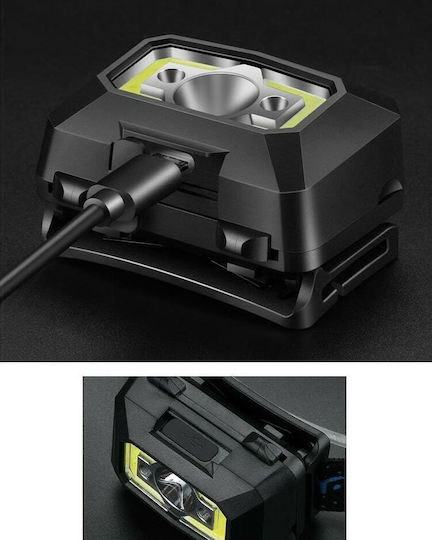 Superfire Rechargeable Headlamp LED IP44 with Maximum Brightness 500lm Black