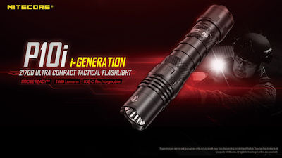 NiteCore Rechargeable Flashlight LED Waterproof IP68 with Maximum Brightness 1800lm P10i Precise Tactical Ready