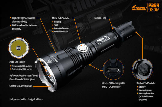 Fitorch Lanternă LED IPX8 cu Luminozitate Maximă 1200lm P35R
