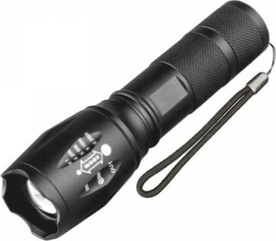 Rechargeable Flashlight LED IP68 with Maximum Brightness 1000lm Led XML T6 Black