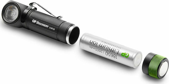 GP Batteries Презареждащ се Челник LED IPX4 Двойна функция с Максимална Яркост 600лм GPCH35BE-2FB1 Черен
