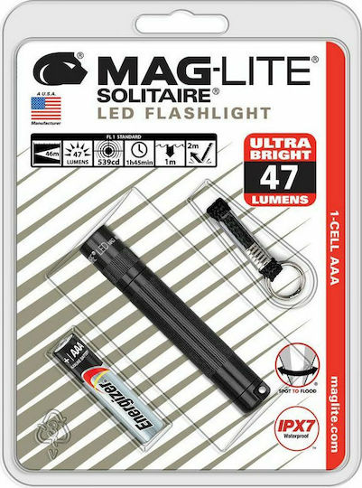 Maglite Φακός Μπρελόκ LED IPX7 με Μέγιστη Φωτεινότητα 47lm Solitaire