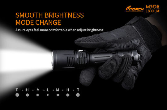 Fitorch Rechargeable Flashlight LED IPX8 with Maximum Brightness 1800lm M30R