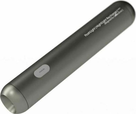 Allocacoc Rechargeable Flashlight LED with Maximum Brightness 600lm Gray