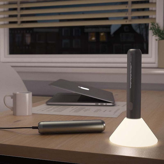 Allocacoc Rechargeable Flashlight LED with Maximum Brightness 600lm Gray