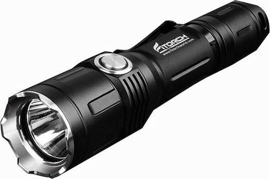 Fitorch Rechargeable Flashlight LED IPX8 with Maximum Brightness 1180lm Black