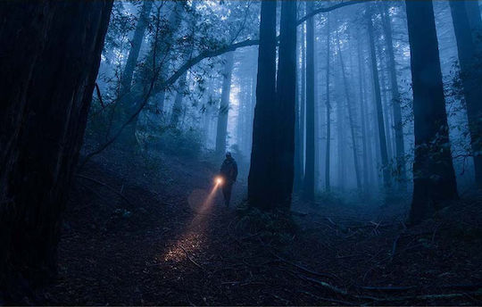 Superfire Rechargeable Flashlight LED IP34 with Maximum Brightness 140lm Embedded and Tripod Black