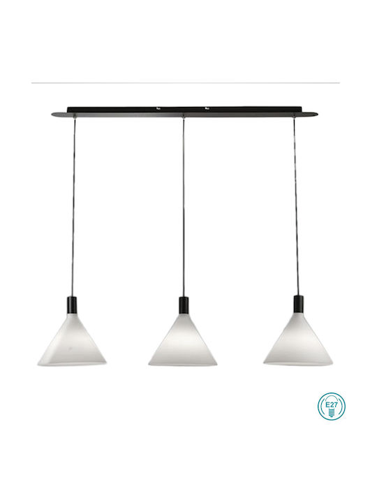 Fabas Luce Vincent Pendant Light Three-Light Rail for Socket E27 White