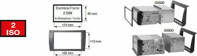 Phonocar DIN-Verkleidungsplatten 2 Din Anthrazit für Fiat Stil 2001-2006