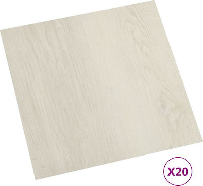 vidaXL Set aus Kunststoffboden PVC mit 20 Fliesen 2mm L30.5StückxB30.5Stück Beige