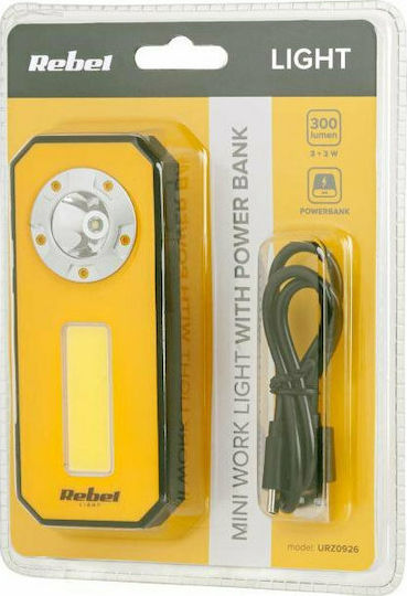 Rebel Rechargeable Workshop Light LED Dual Function with Brightness up to 300lm