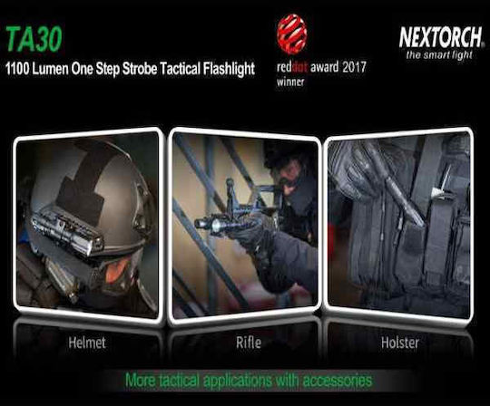 Nextorch Επαναφορτιζόμενος Φακός LED IPX8 με Μέγιστη Φωτεινότητα 1100lm