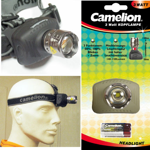 Camelion Φακός Κεφαλής LED με Μέγιστη Φωτεινότητα 170lm