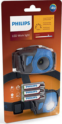 Philips Lanternă Frontală LED IPX4 cu Luminozitate Maximă 100lm HDL10