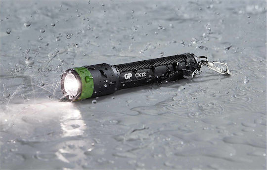 GP Batteries Keychain Flashlight LED IPX4 with Maximum Brightness 20lm Vole CK12 Black