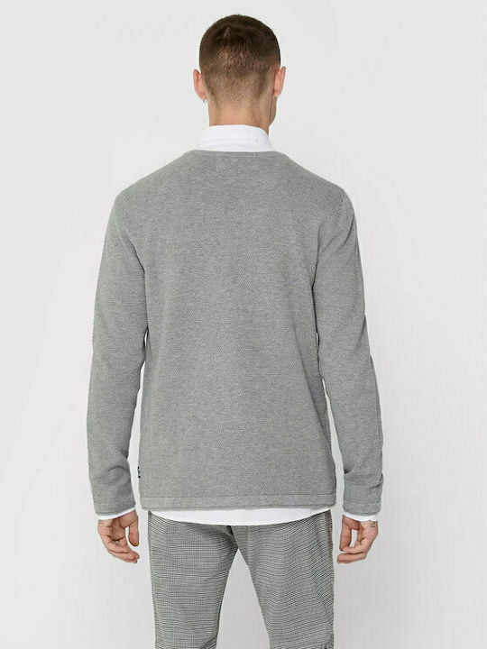 Only & Sons Men's Long Sleeve Sweater Gray