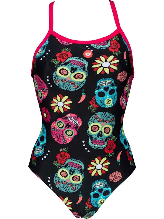 Crazy Skulls Carnival Sportlicher Badeanzug Schwarz
