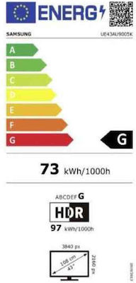 Samsung Smart Τηλεόραση 65" 4K UHD LED UE65AU9072 HDR (2021) UE65AU9072UXXH