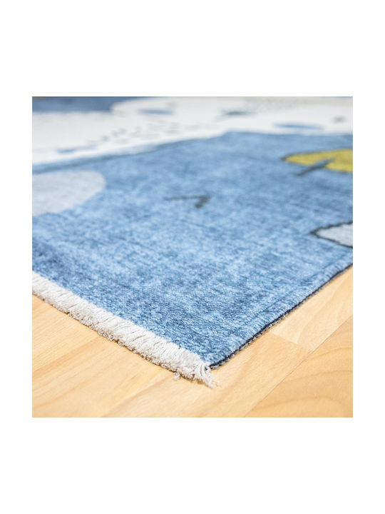 Ezzo Bunny KD46 Kinder Teppich Blau 160x230cm Dicke 5mm