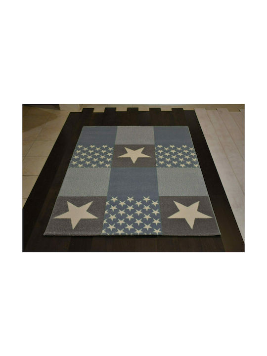 Alexander Carpets Breeze Starwalk Kids Rug Stele Blue & Grey 67x140cm Thickness 10mm