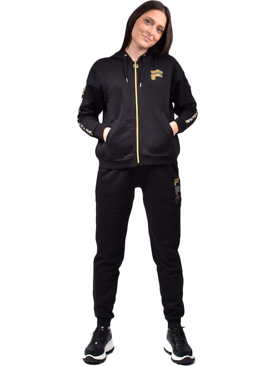 Giully Women's Sweatshirt Jacket Hooded Black