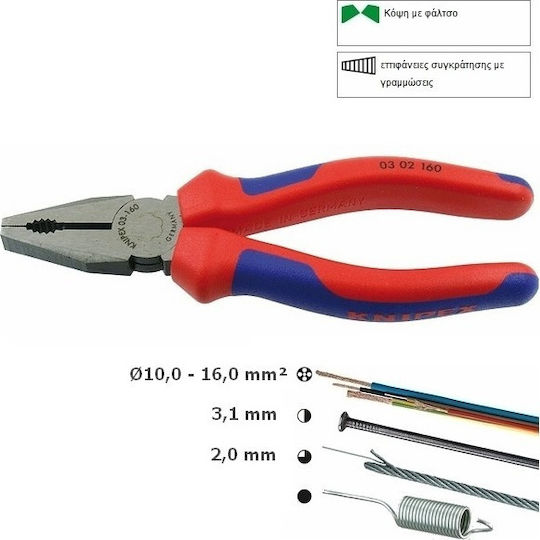 Knipex Plier Straight Electrician Length 160mm