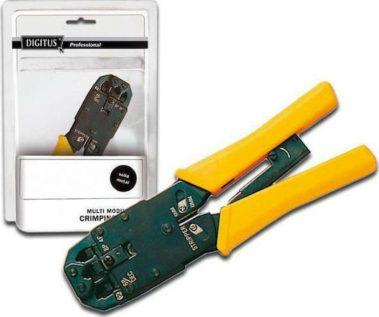 Digitus Πρέσα Ακροδεκτών Δικτύου RJ12, RJ11, RJ45 με Απογυμνωτή & Μηχανισμό Καστάνιας (Μήκος 180mm)