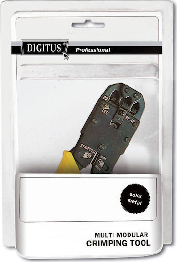 Digitus Πρέσα Ακροδεκτών Δικτύου RJ12, RJ11, RJ45 με Απογυμνωτή & Μηχανισμό Καστάνιας (Μήκος 180mm)