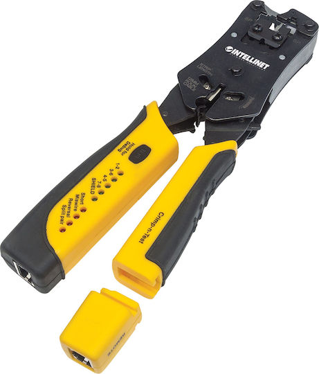 Intellinet Netzwerksteckerpresse , R, J, 1, 2, , R, J, 1, 1, , R, J, 4, 5, , , R, J, 2, 2, mit Abisolierer (Länge 180mm)