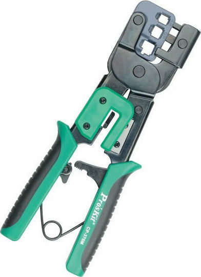 Proskit Πρέσα Ακροδεκτών Δικτύου RJ12, RJ11, RJ45, RJ10 με Απογυμνωτή (Μήκος 180mm)
