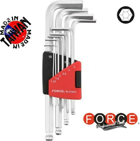 Force Сет от 10 Allen ключа във форма L