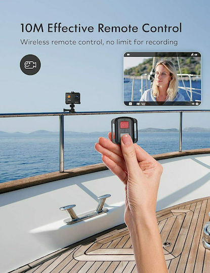 Wolfang GA100 Action Camera 4K Ultra HD Underwater (with Case) with Screen 2" and Wi-Fi Black