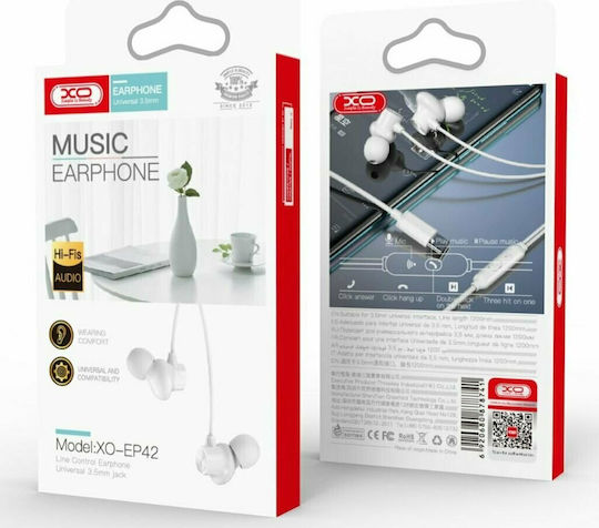 XO EP42 In-ear Handsfree με Βύσμα USB-C Λευκό