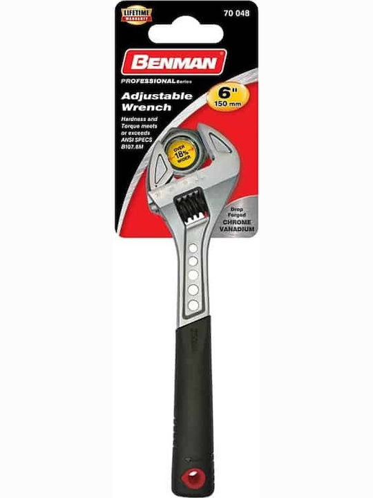 Benman French Wrench with Adjustable Opening 30mm and Anti-Slip Handle 200mm