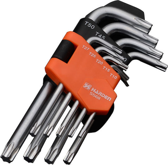 Harden Сет от 9 Torx ключа във форма L