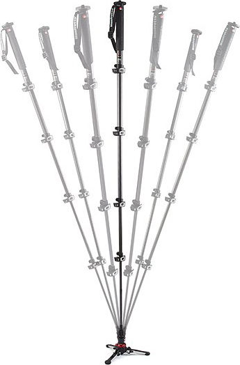 Manfrotto XPRO Carbon 5 Section Fluid Video Monopod with Tripod Base and Hydraulic Head