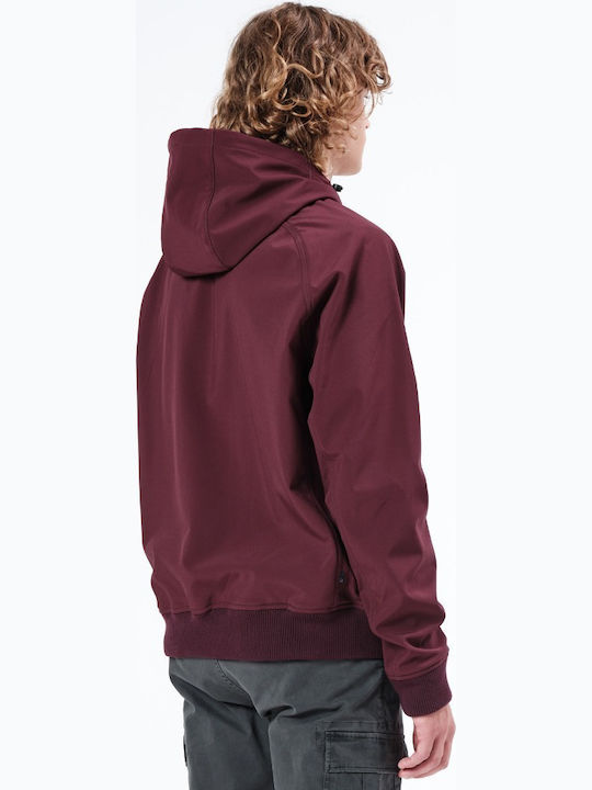 Winter Jacke Softshell Wasserdicht und Winddicht Wine