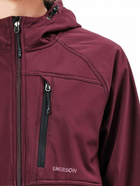Winter Jacke Softshell Wasserdicht und Winddicht Wine