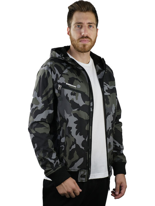 Χειμωνιάτικο Μπουφάν Softshell Αδιάβροχο και Αντιανεμικό Camo Black / Khaki