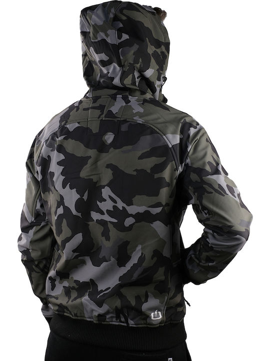 Χειμωνιάτικο Μπουφάν Softshell Αδιάβροχο και Αντιανεμικό Camo Black / Khaki