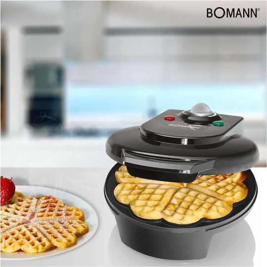 Bomann WA 5018 CB Waffle Maker for Heart Waffles 1200W Black