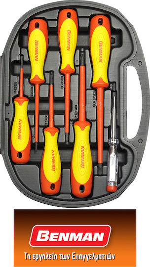 Benman Set 7 Electrician VDE 1000V Screwdrivers with 7 Interchangeable Tips