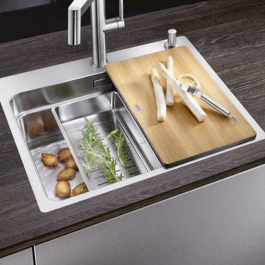 Blanco Etagon 500-IF 521840 Drop-In Sink Inox Satin W54xD44cm Silver
